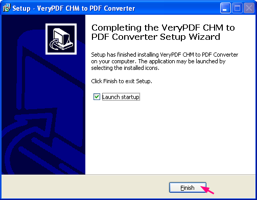 install VeryPDF CHM to PDF Converter: 4