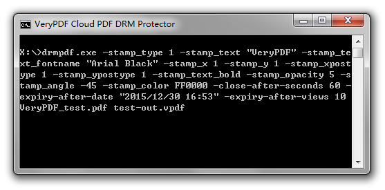 VeryPDF Cloud PDF DRM Protector Command Line