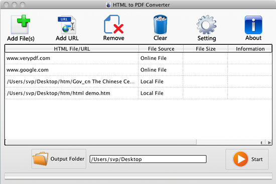 add HTML into HTML to PDF Converter for Mac computer