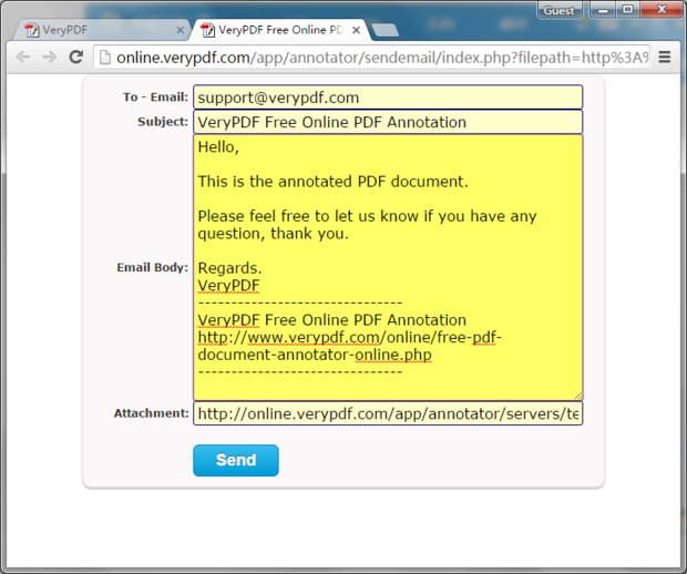 Send the annotated PDF file by Email