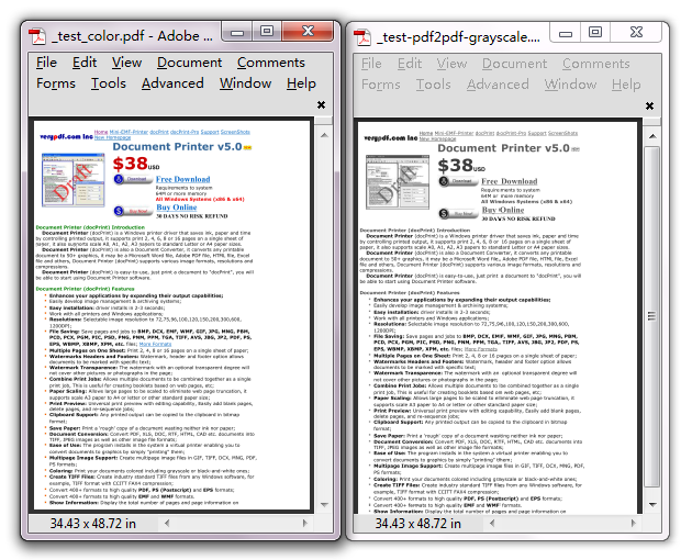 Convert Color PDF to Grayscale PDF