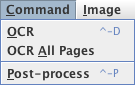 command menu of VeryPDF OCR to Any Converter for Mac