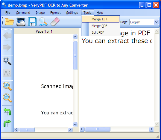 main interface of VeryPDF OCR to Any Converter