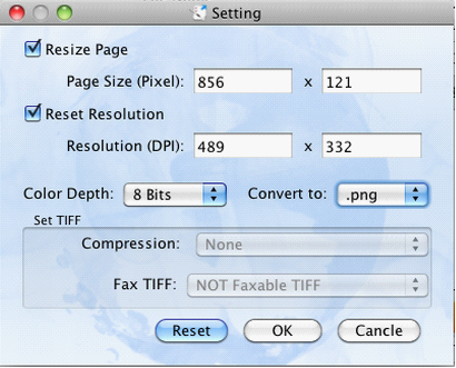 make settings for target file in Setting dialog box