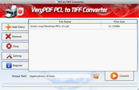 Interface of SPL to Fax Converter for Mac