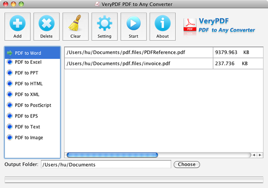 VeryPDF PDF to Any Converter for Mac 2.0 full