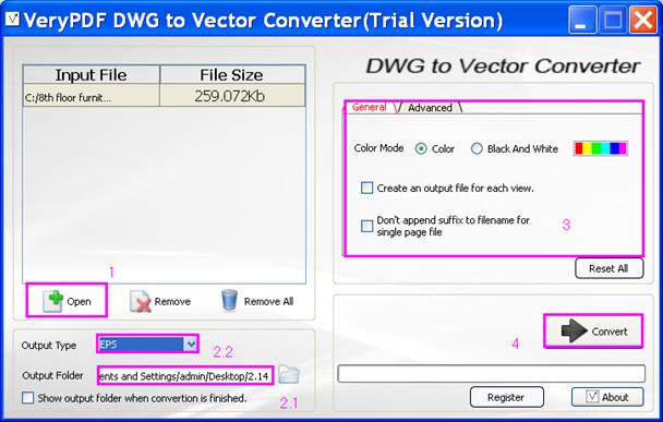 the steps to convert DWG to vector