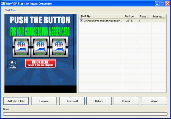 Interface of Flash to TIFF Converter