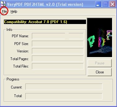 VeryPDF PDF to HTML Converter screenshot