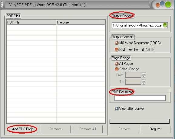 VeryPDF PDF to Word OCR Converter screenshot