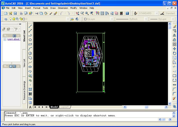 output DXF file