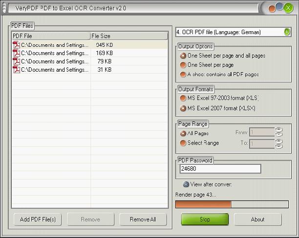 Scanned PDF to XLS Converter 2.0 full