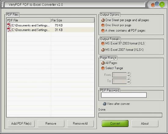 PDF to XLSX ConverterConvert Common PDF to XLSX