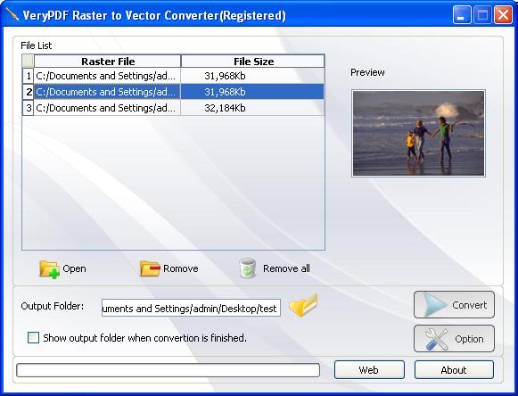GUI of JPG to Vector PS Converter