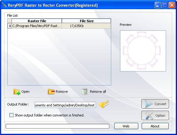 The interface of BMP to Vector Converter
