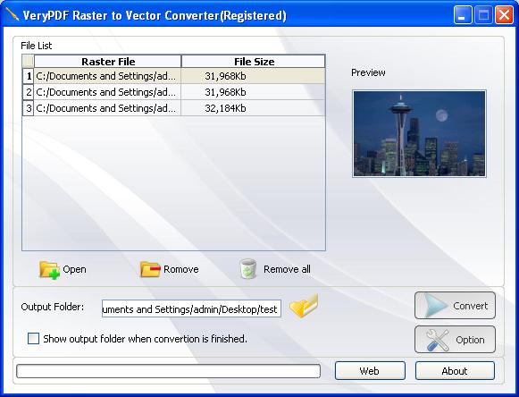 main window of GIF to Vector EPS Converter