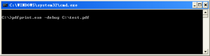 debug pdfprint command line application