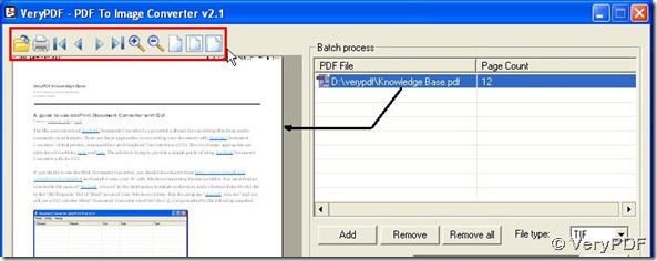 click PDF path for PDF preview with buttons above