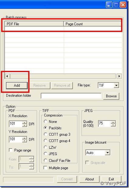 click add button to add PDF into processing table