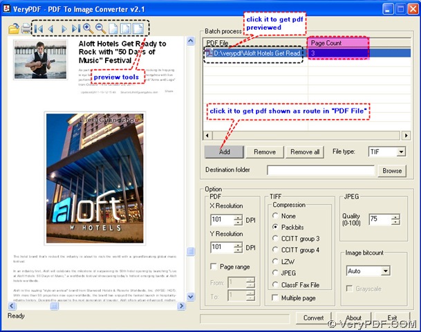 What is the function of page count in PDF To Image Converter? | VeryPDF