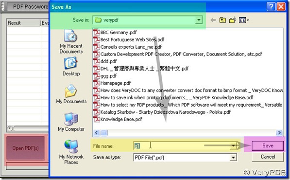 dialog box for renaming your PDF file