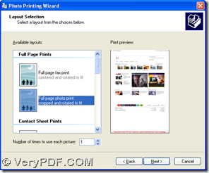 wizard of printing image to pdf