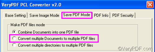 set options to combine files to PDF