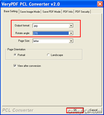 set options to to convert PRN to bitmap and rotate the page