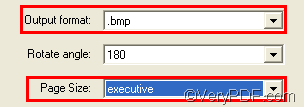 set options to convert PCL to BMP and fit to paper size