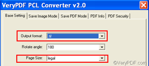 set options to convert PRN to TIF and fit to paper size