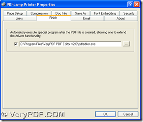 click check box and type path of PDF Editor on properties panel