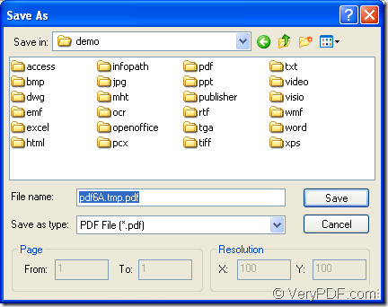 copy image to pdf in Save as dialog box
