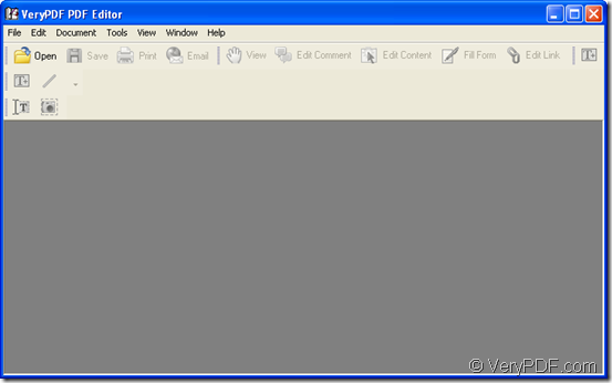 user interface of PDF Editor