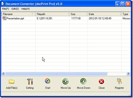 interface of Document Converter