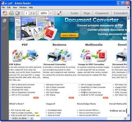 convert PDF from webpage