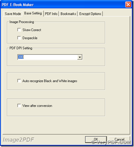 type DPI in edit box of "PDF PDI Setting" on setting panel