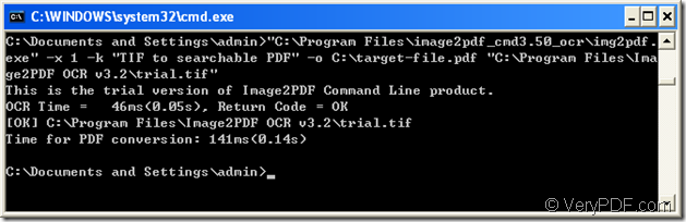 convert TIF to searchable PDF in command line