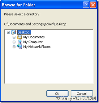 select targeting folder and click "ok" in dialog box of "browse for folder"
