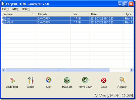 interface of HTML Converter