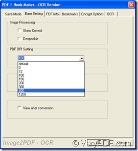 Basic Setting tab in PDF E-Book Maker-OCR Version