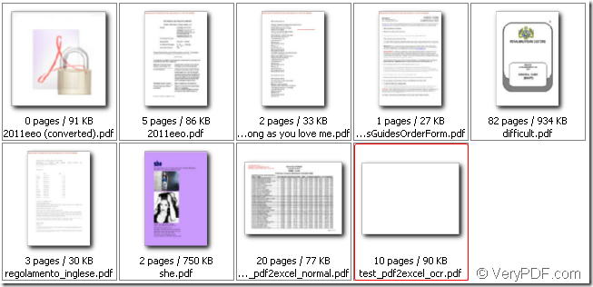list pdf in VeryPDF Explorer