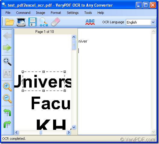 interface of OCR to Any Converter