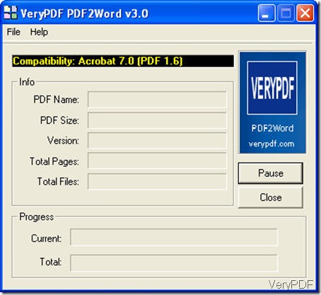 interface of PDF2word