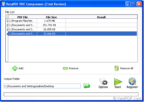 interface of PDF Image Downsample Tool