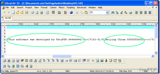 example of fdf file