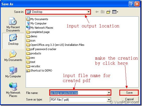 save the created pdf document