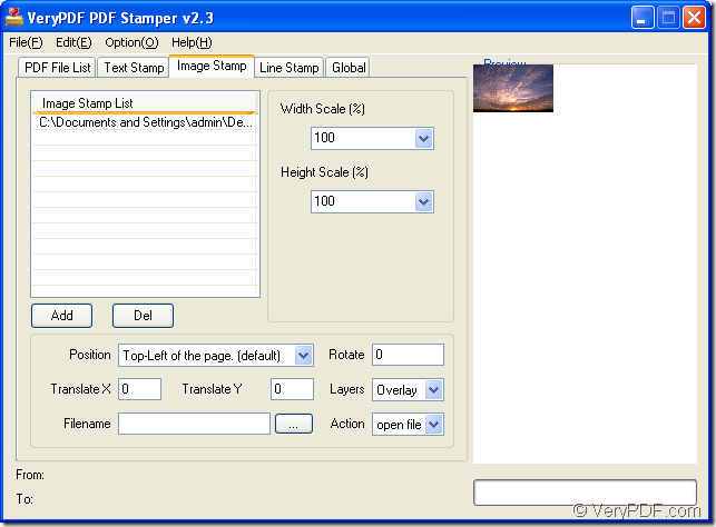 stamp PDF with image in VeryPDF PDF Stamp