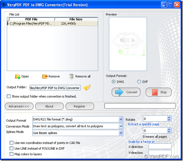 convert PDF to DWG with VeryPDF PDF to DWG Converter