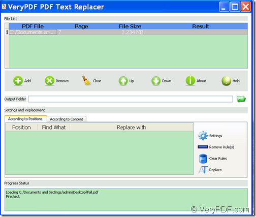 remove text with VeryPDF PDF Text Replacer