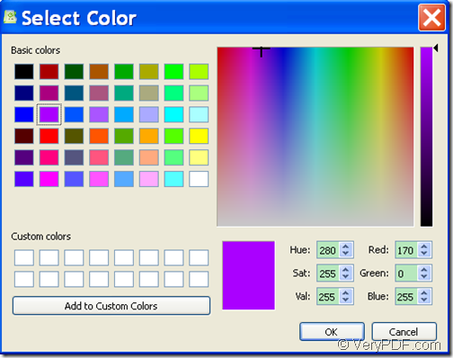 select color for the ePub file